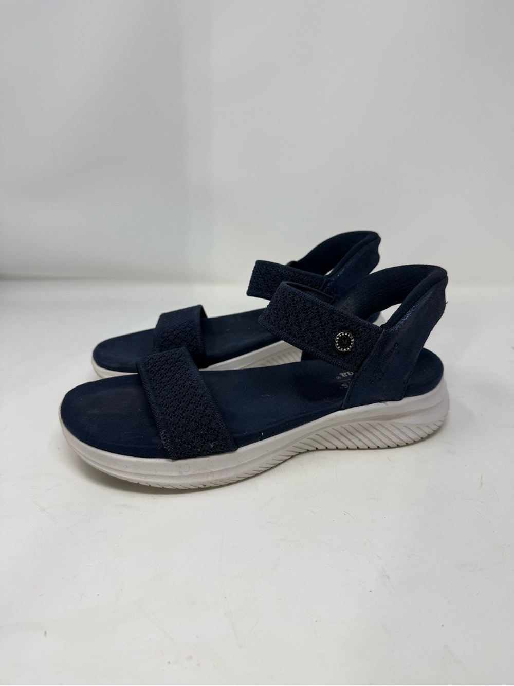 navy Skechers Martha Stewart Ultra Flex 3.0 - Shine On Us sandals Sz 8 (QIDYAU)